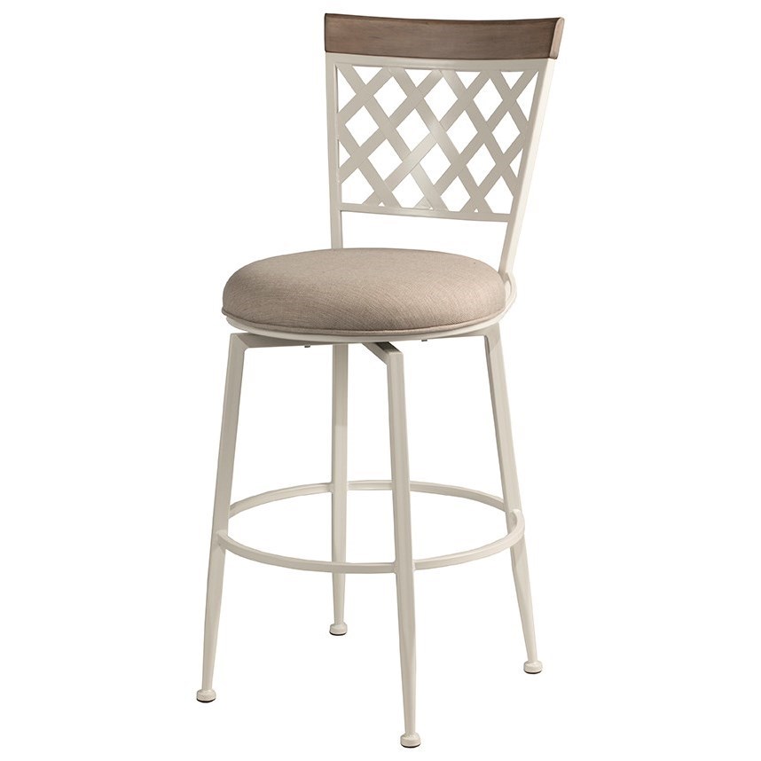 Hillsdale Greenfield Casual CommercialGrade Swivel Bar Stool with Lattice Back Mueller